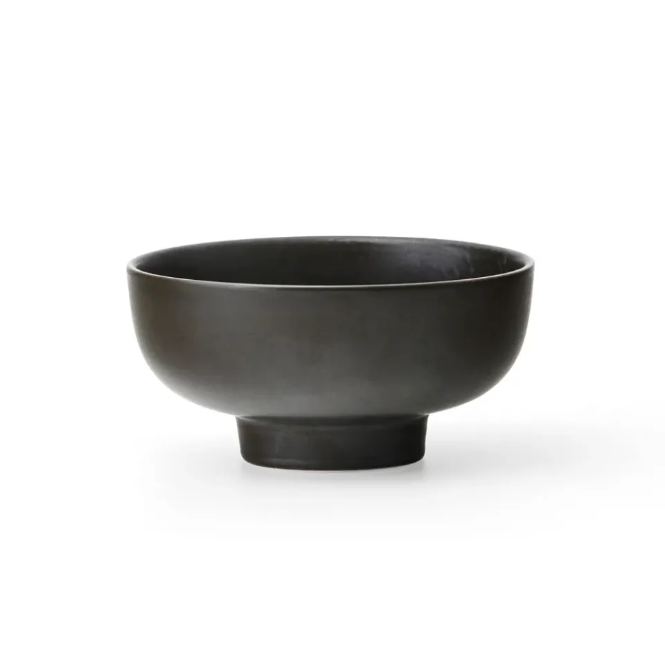 Audo Copenhagen New Norm bowl on foot Ø12 cm, Dark glazed BrownBlack New