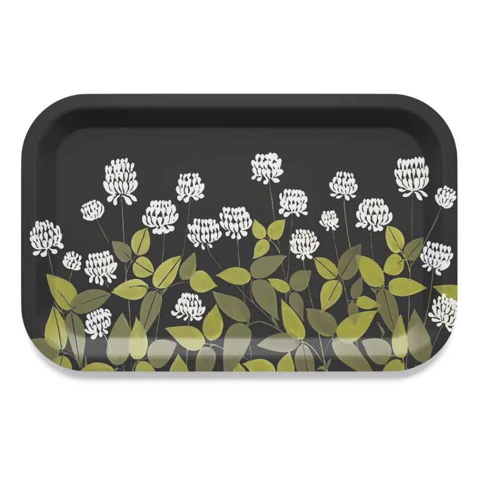 Arvidssons Textil Ängsmark tray 20x27 cm, Green-black GreenBlack