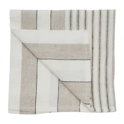 Tell Me More Noah linen napkin 50x50 cm, Beige stripe BeigeWhite Outlet