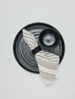 Tell Me More Noah linen napkin 50x50 cm, Beige stripe BeigeWhite Outlet