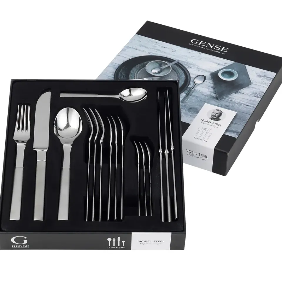 Gense Nobel cutlery 16 pieces, Stainless steel Silver-coloured New