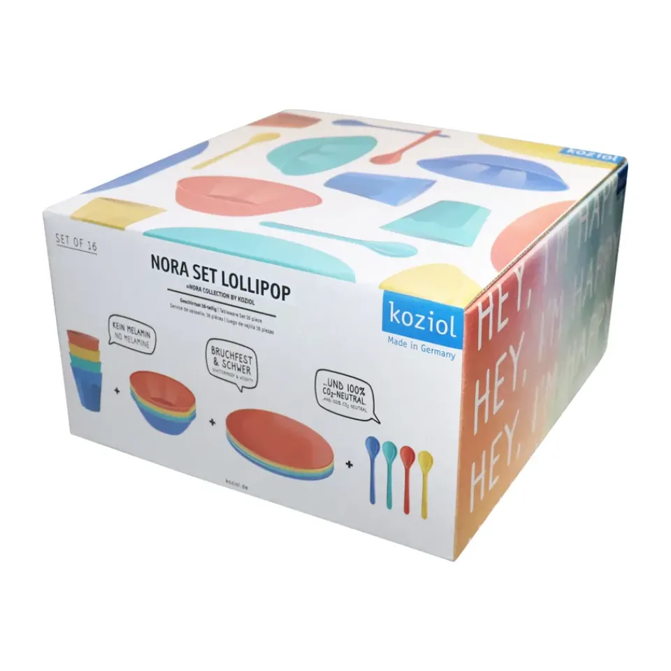 Koziol Nora Lollipop tableware set 16 pieces, Multi Discount