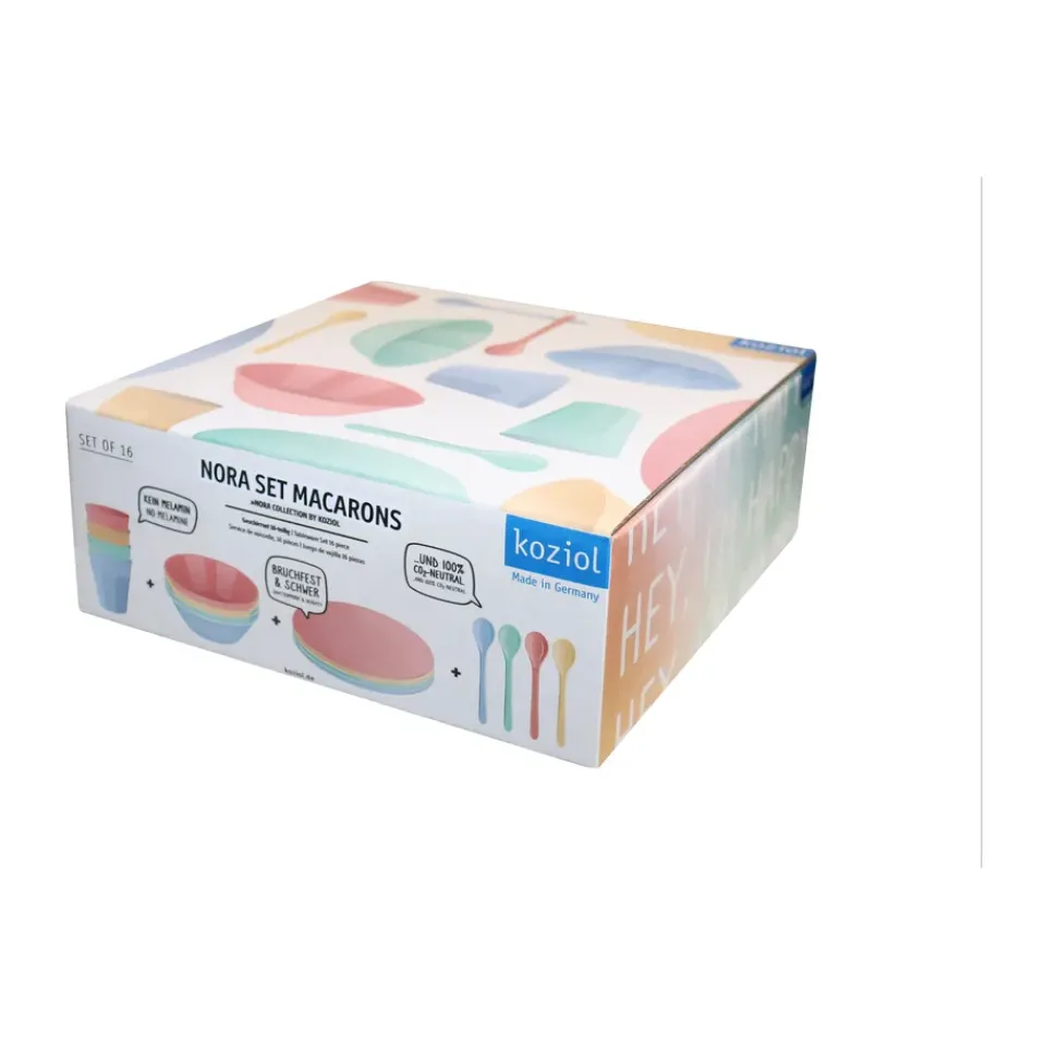 Koziol Nora Macarons dinnerware set 16 pieces, Multi Discount