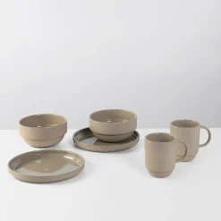 Broste Copenhagen Nordic Bistro dinner set for two, 6 pieces Beige Best