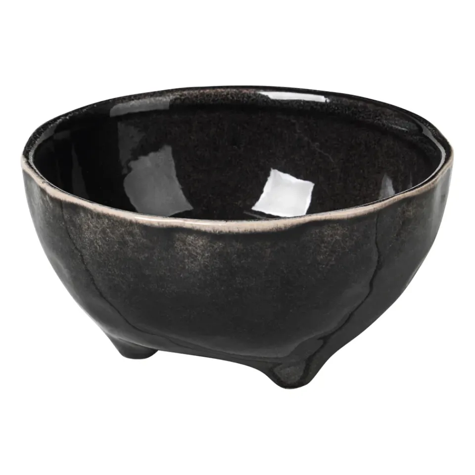 Broste Copenhagen Nordic Coal bowl on foot, Ø11 cm BlackGrey Hot