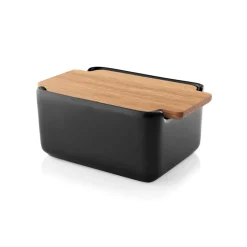 Eva Solo Nordic kitchen butter dish with oak lid 10x15 cm, Black BlackBeige Best
