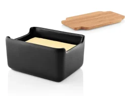 Eva Solo Nordic kitchen butter dish with oak lid 10x15 cm, Black BlackBeige Best