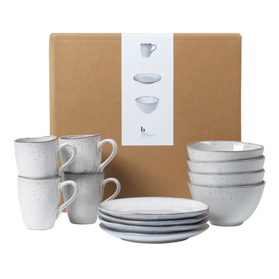 Broste Copenhagen Nordic Sand breakfast set, 12 pieces Beige Best