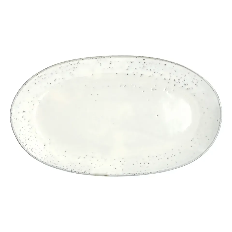 Broste Copenhagen Nordic Sand oval serving platter, 30x17 cm Beige New