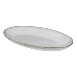 Broste Copenhagen Nordic Sand oval serving platter, 13.6x22 cm Beige Online
