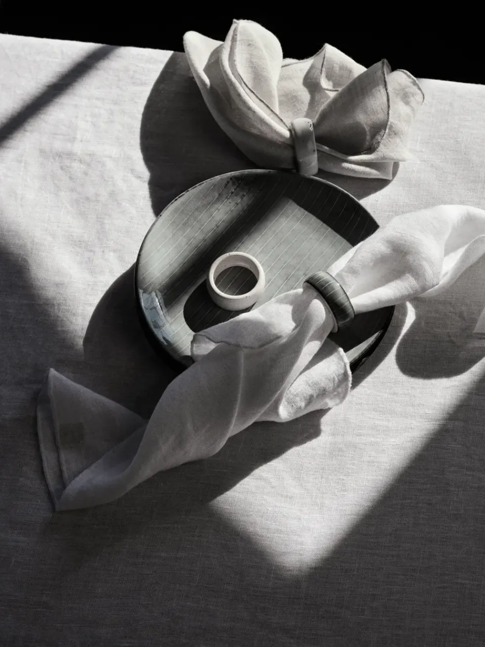 Broste Copenhagen Nordic Sea napkin ring 6-pack, Soft Blue Clearance