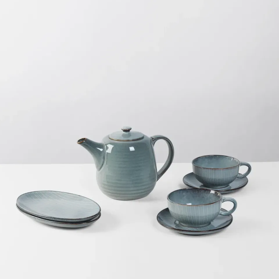 Broste Copenhagen Nordic Sea tea service for two, 5 pieces Blue