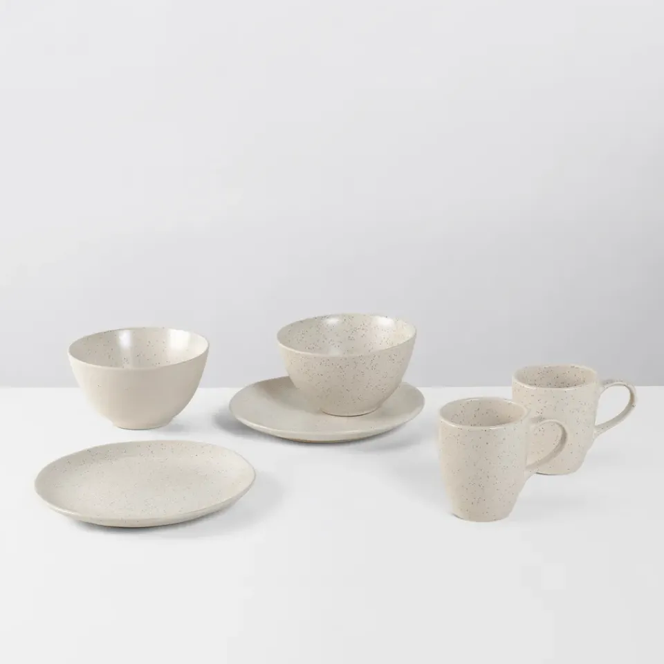 Broste Copenhagen Nordic Vanilla breakfast set for two, 6 pieces Beige Best