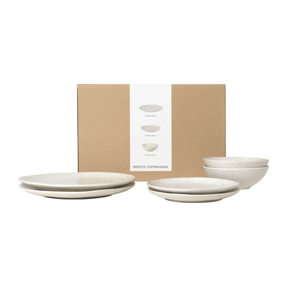 Broste Copenhagen Nordic Vanilla dinner set for two, 6 pieces Beige Online