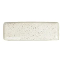 Broste Copenhagen Nordic Vanilla rectangular saucer 12.5x35 cm, Cream with grains BeigeWhite Sale