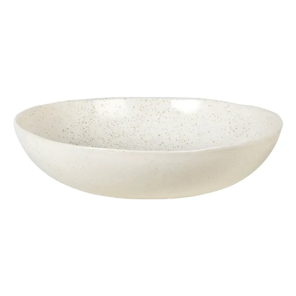 Broste Copenhagen Nordic Vanilla salad bowl Ø34.5 cm, Cream with grains BeigeWhite Online