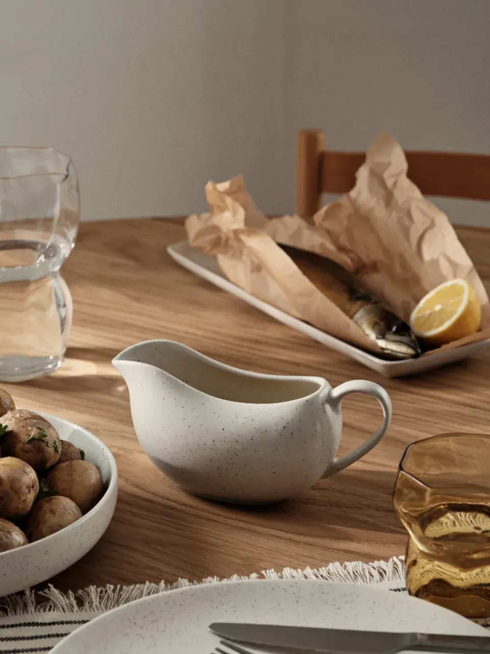 Broste Copenhagen Nordic Vanilla sauce bowl 9x18 cm, 40 cl White Hot