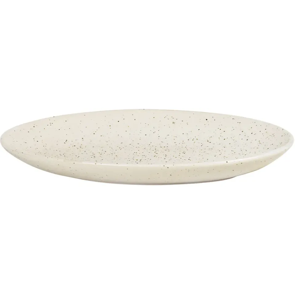 Broste Copenhagen Nordic Vanilla saucer oval 22 cm, Cream with grains BeigeWhite New