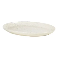 Broste Copenhagen Nordic Vanilla saucer oval 35.5 cm, Cream with grains BeigeWhite Outlet