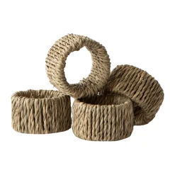 Tell Me More Nori napkin ring 4-pack, Natural Beige Hot