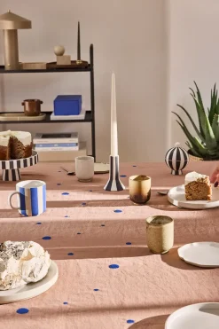 OYOY Nori tablecloth 140x200 cm, Terracotta-optic blue BrownBlue Best