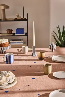 OYOY Nori tablecloth 140x200 cm, Terracotta-optic blue BrownBlue Best