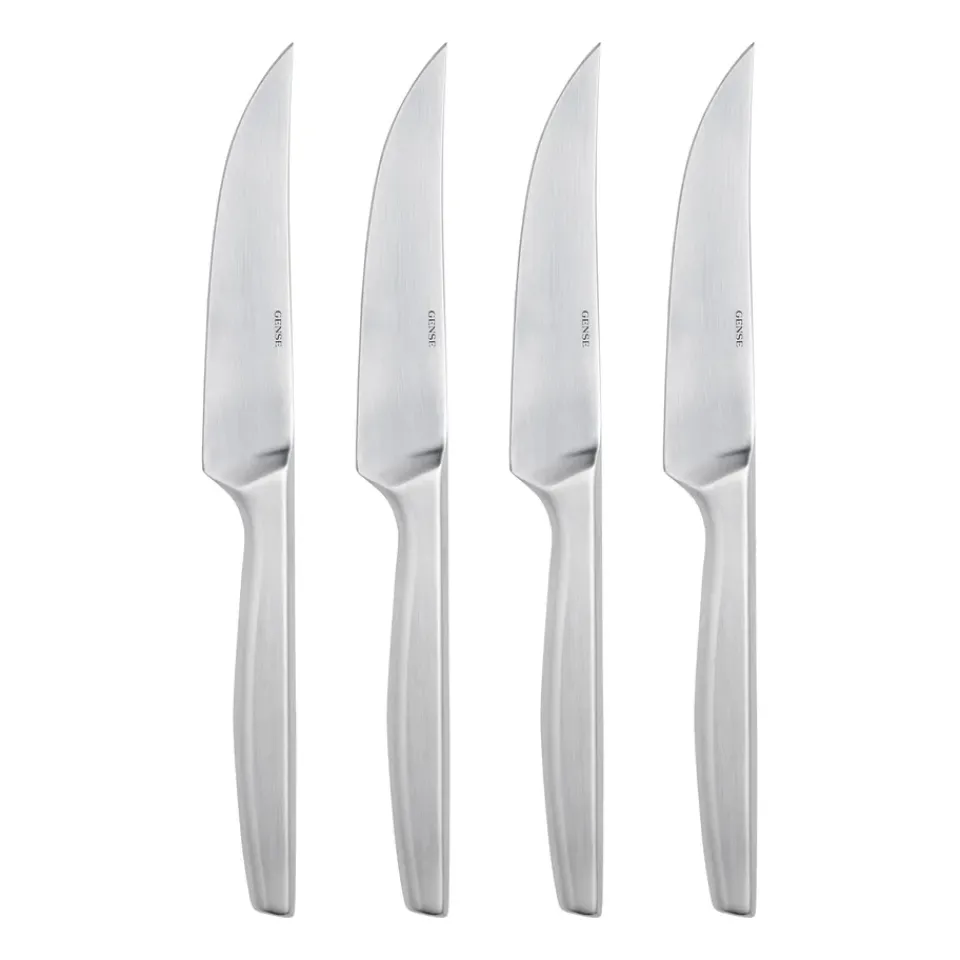 Gense Norm grill knife 4-pack, Matte stainless steel Silver-coloured