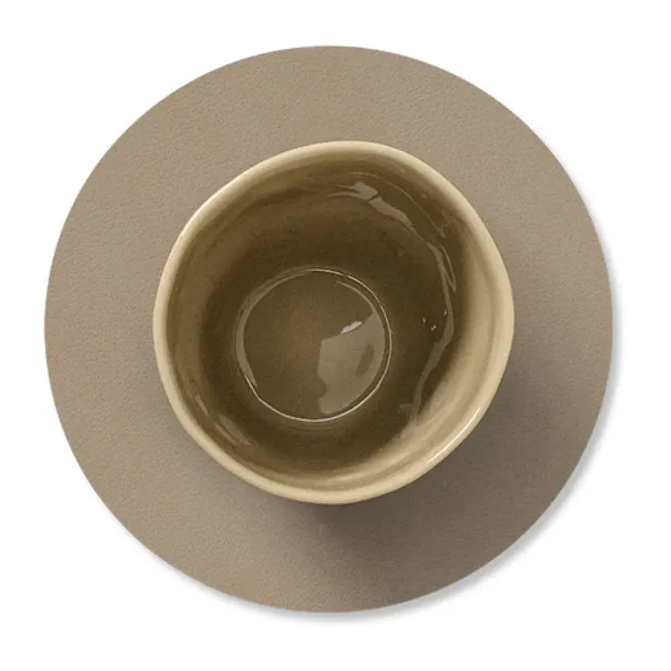 LIND DNA Nupo coaster circle, Clay brown Beige Hot