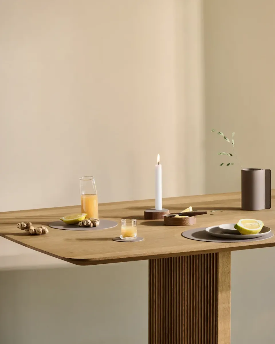 LIND DNA Nupo coaster circle, Clay brown Beige Hot