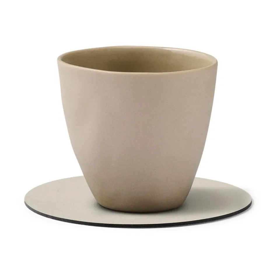 LIND DNA Nupo coaster circle, Oyster white Grey Hot