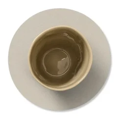 LIND DNA Nupo coaster circle, Oyster white Grey Hot