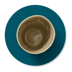 LIND DNA Nupo coaster circle reversible 1 pc, Midnight -petrol Blue Clearance