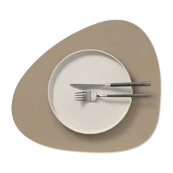 LIND DNA Nupo place mat curve M, Clay brown Beige New