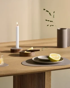 LIND DNA Nupo place mat curve M, Clay brown Beige New