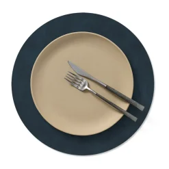LIND DNA Nupo placemat circle reversible M 1 pcs, Midnight -petrol Blue Online