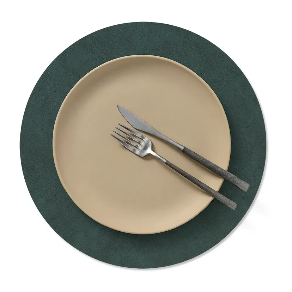 LIND DNA Nupo placemat circle reversible M 1 pcs, Dark -olive Green Hot