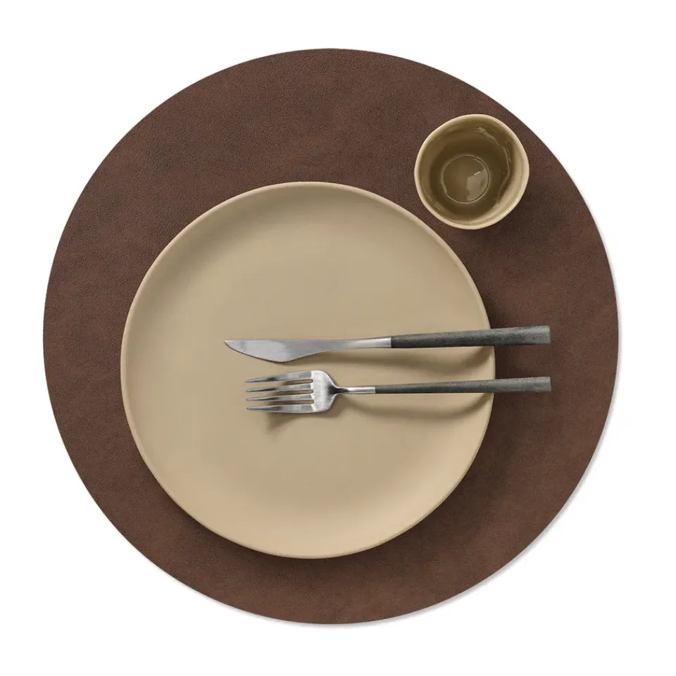 LIND DNA Nupo placemat circle XL, Dark Brown Outlet