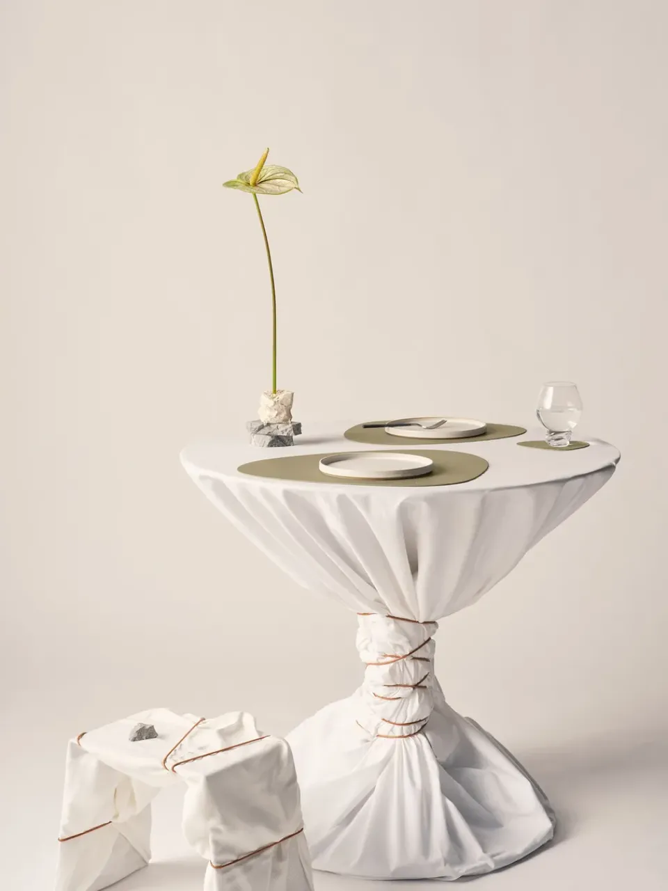 LIND DNA Nupo placemat curve L, Herbal dust Beige Online