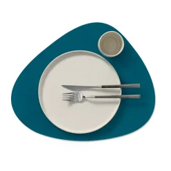 LIND DNA Nupo placemat reversible curve L 1 pc, Midnight -petrol Blue Outlet