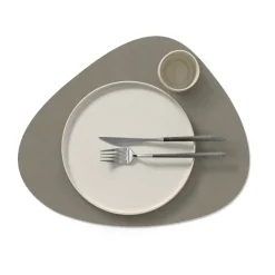 LIND DNA Nupo placemat reversible curve L 1 pc, Linen-Flint Grey Clearance