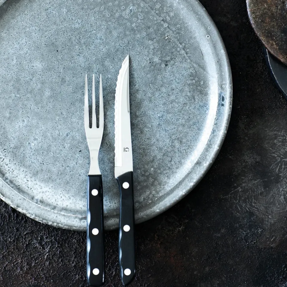 Gense Old Farmer black cutlery 12 pieces, 12 pieces Silver-colouredBlack Outlet
