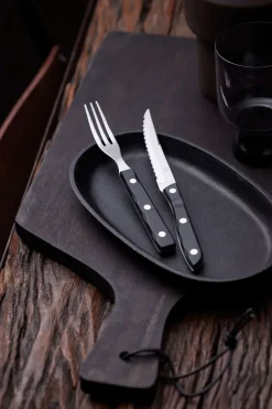 Gense Old Farmer black cutlery 12 pieces, 12 pieces Silver-colouredBlack Outlet