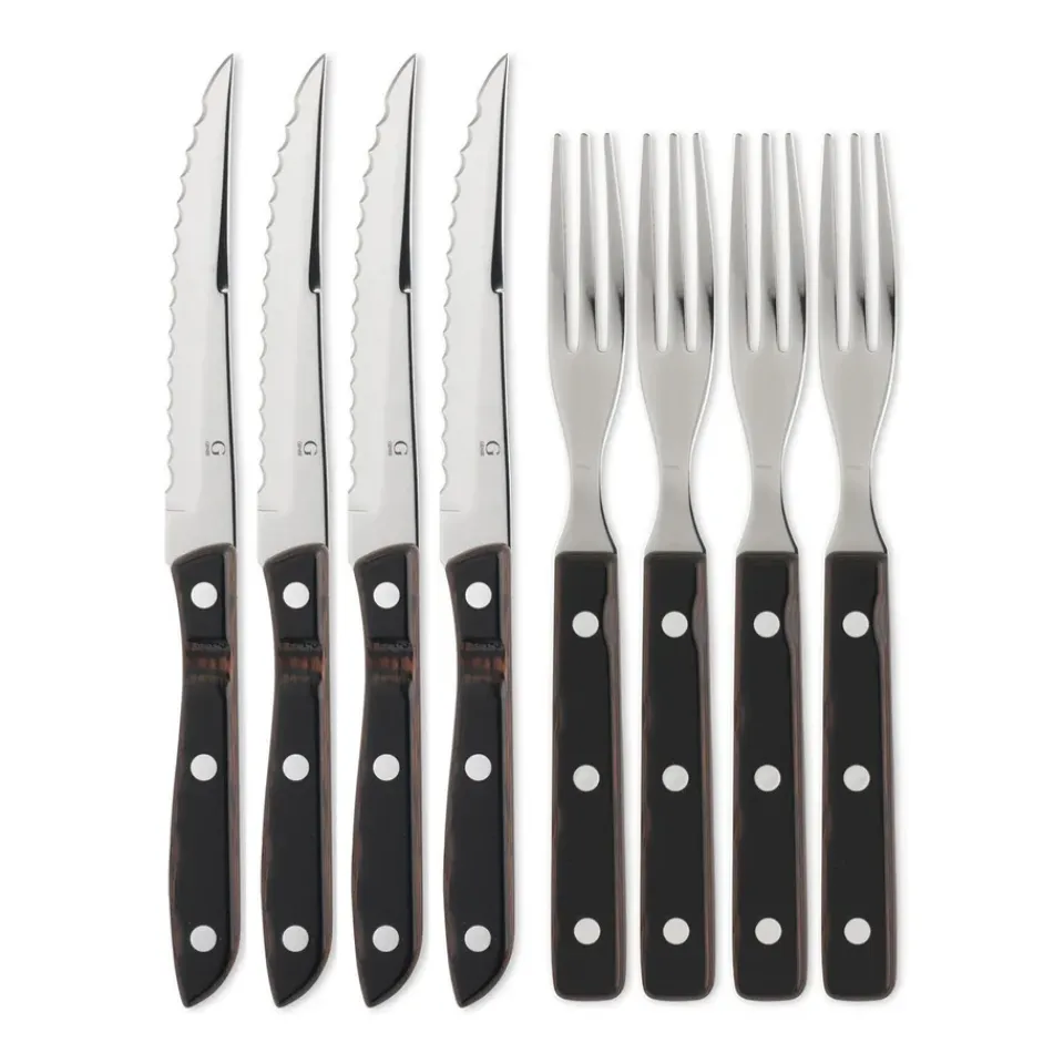 Gense Old Farmer cutlery 8 pieces, 8 pcs BrownSilver-coloured New