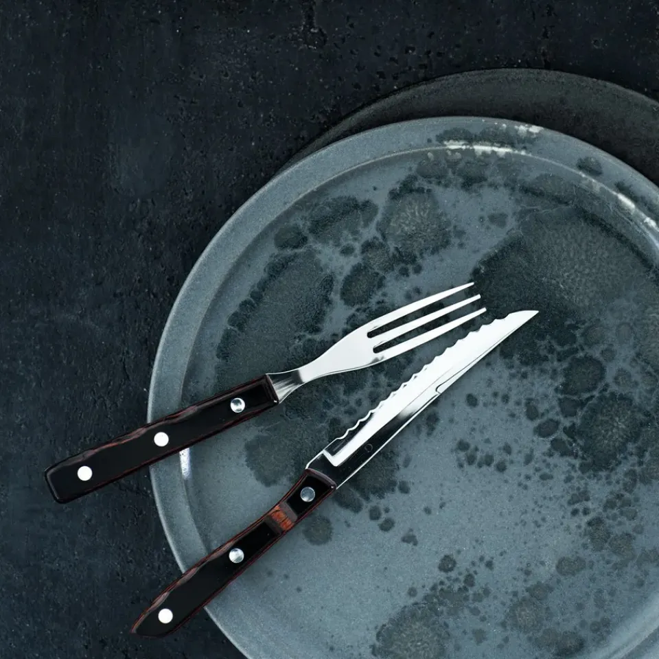 Gense Old Farmer cutlery 8 pieces, 8 pcs BrownSilver-coloured New