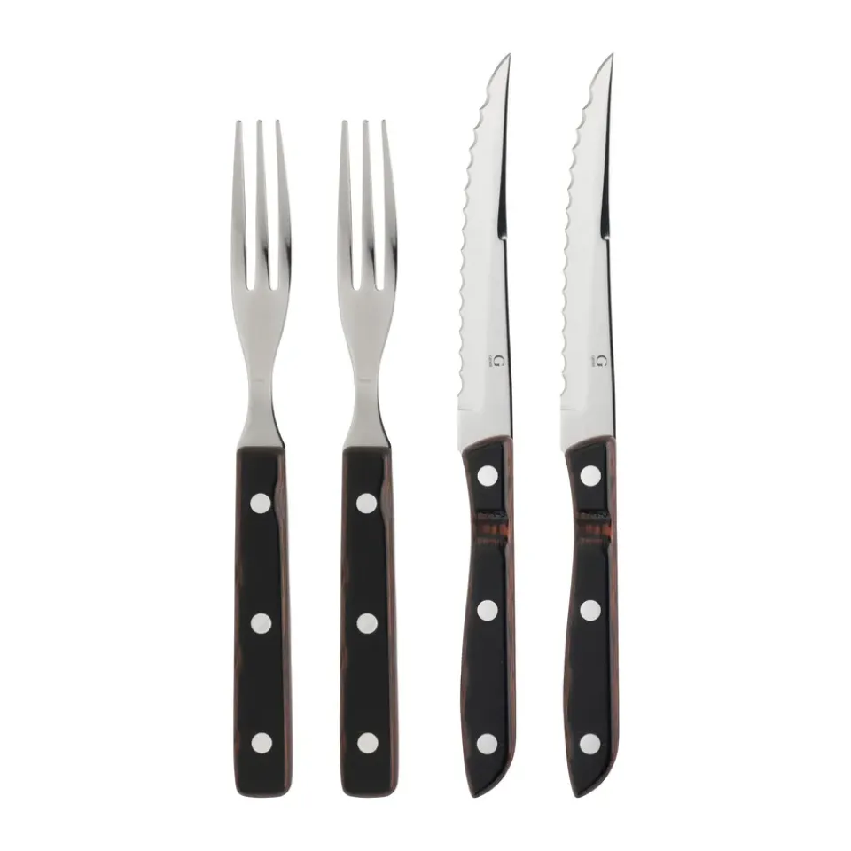 Gense Old Farmer cutlery, steak cutlery 4 pcs. Silver-coloured Sale