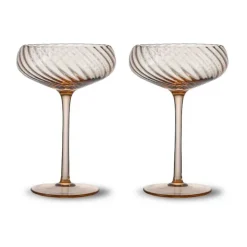 Byon Opacity champagne coupe 300 ml 2-pack, Peach. Brown Outlet