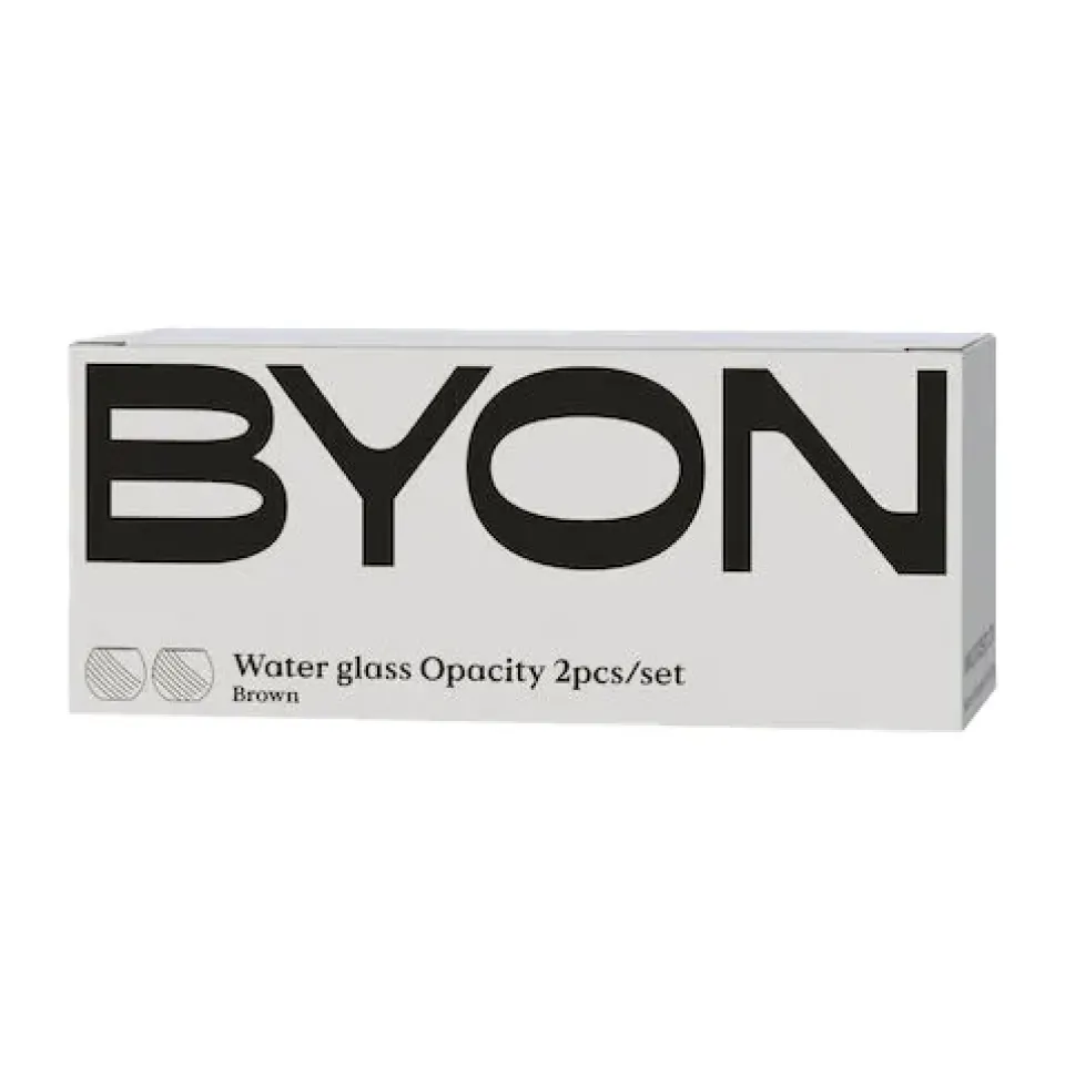 Byon Opacity water glass 22 cl 2-pack, Brown Clearance