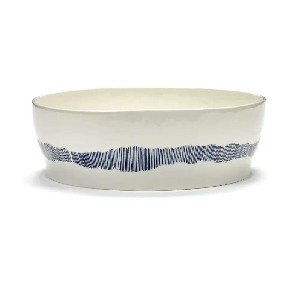 Serax Ottolenghi Feast salad bowl Ø27,5 cm, stripes-blue White Sale