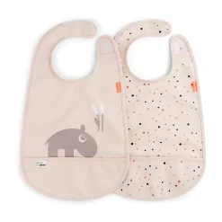 Done by deer Ozzo bibs with Velcro 2-pack, Powder Beige Online