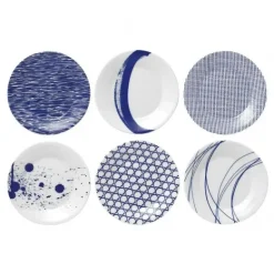 Royal Doulton Pacific plate blue 6 pieces, 23 cm BlueWhite Outlet